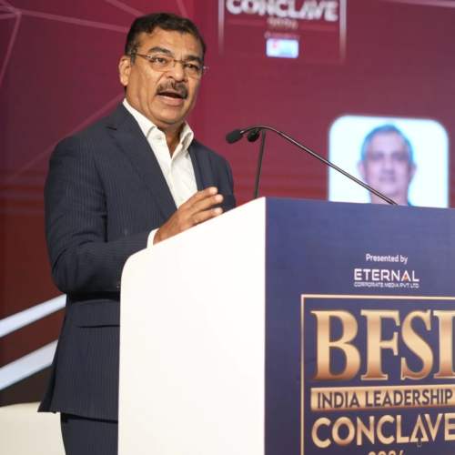 Umesh Revankar, Executive Vice Chairman of Shriram Finance Limited, presenting his keynote address.