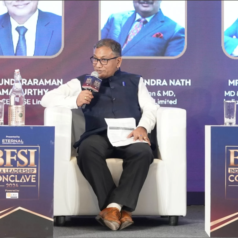 Panelists Sundararaman Ramamurthy, MD & CEO of BSE Limited, and Shachindra Nath, Vice Chairman & MD of UGRO Capital Limited, exchanging views during the panel discussion.