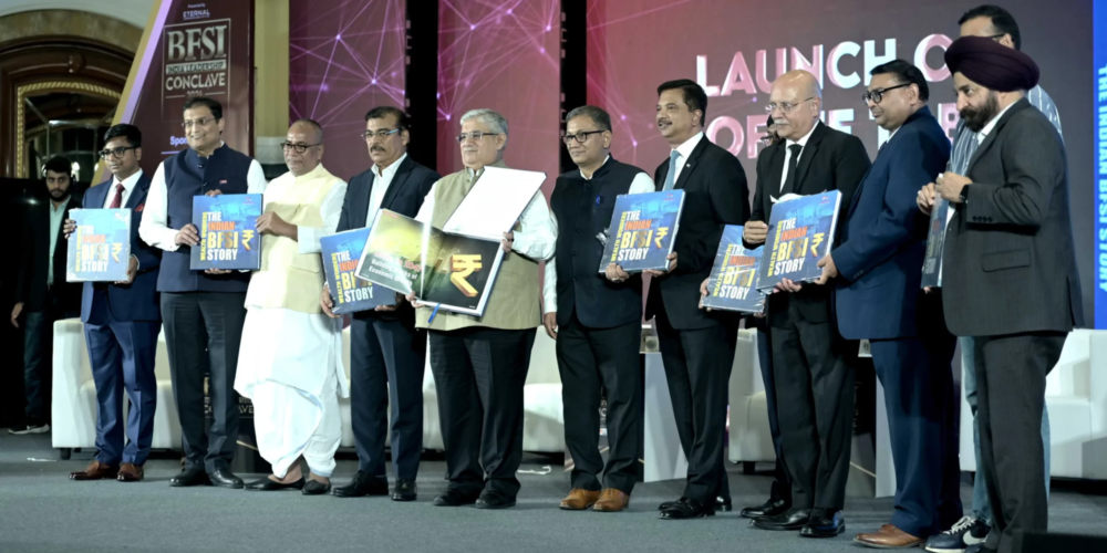 The ceremonial launch of The Indian BFSI Story by the Chief Guest, Guests of Honour, and esteemed speakers.