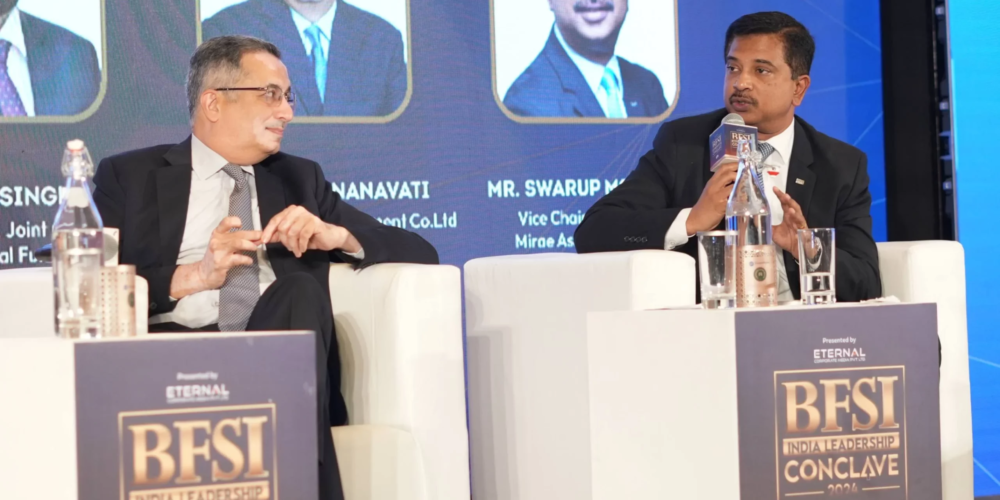 Swarup Mohanty, Vice Chairman & CEO of Mirae Asset Investment Managers (India) Pvt. Ltd., sharing his thoughts during the panel discussion.