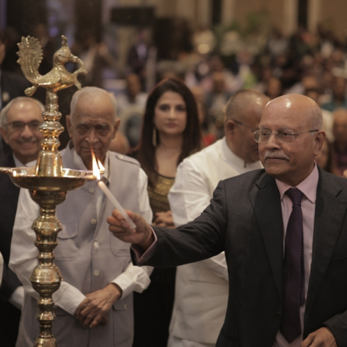 Chairman of the Organising Committee, Mr. Shailesh Haribhakti, lighting the ceremonial lamp.